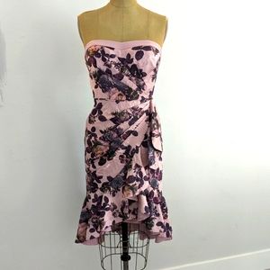 Aidan Mattox Strapless Dress Size 6 Rose/blush Floral
